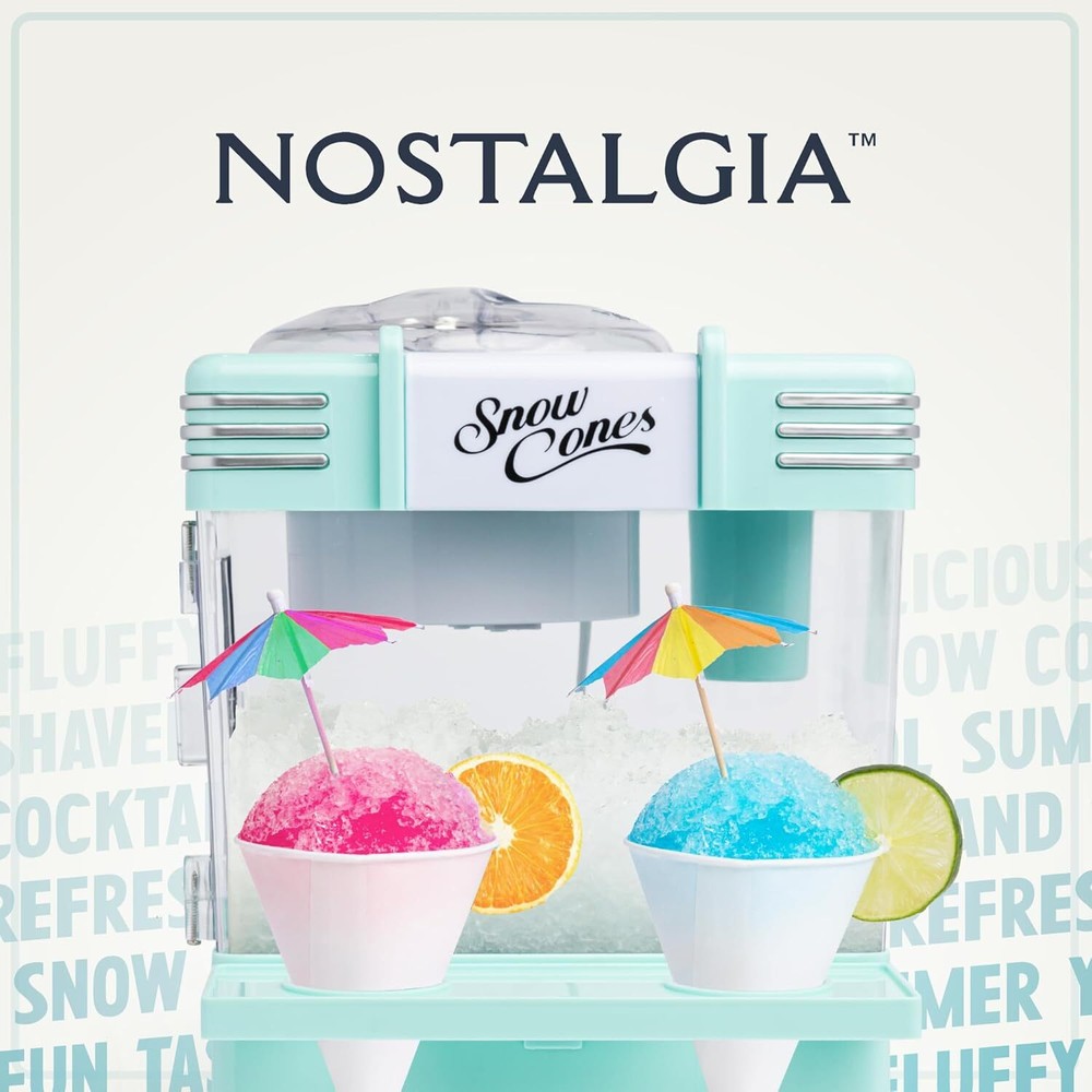 Snow Cone Shaved Ice Machine - Tabletop Smoothie Maker - Aqua Green