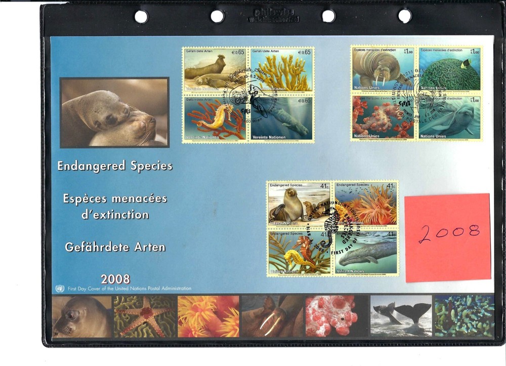 2008 Endangered Species - Large FDC - All 3 Offices - UNPA Cachet