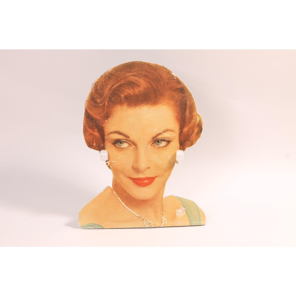 1950s 1960s White Pearlescent Plastic Screw Back Earrings
