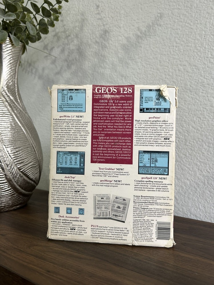 GEOS 128 2.0 Commodore 128 Operating System w/ Box, Manuals, Paperwork...