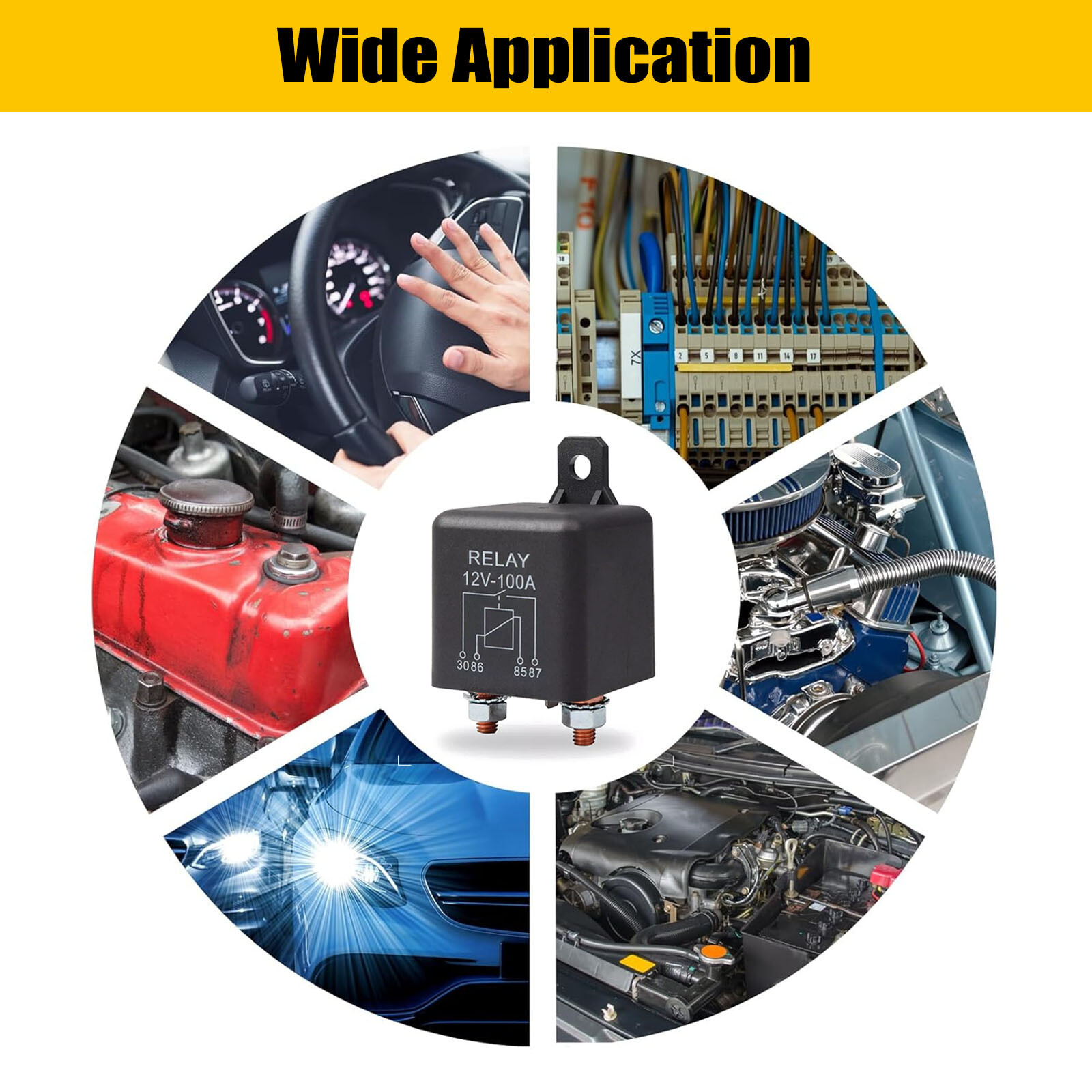 New 12V、DC 100 Amp 4 Pin Split Charge Continuous Duty SPST Relay For Car Starter