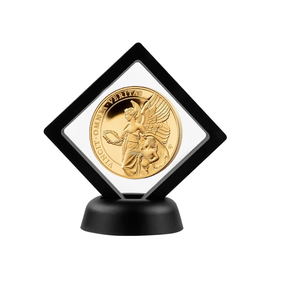 4 Pcs 3D Floating Display Case Challenge Coin Display Frame Stand Holder