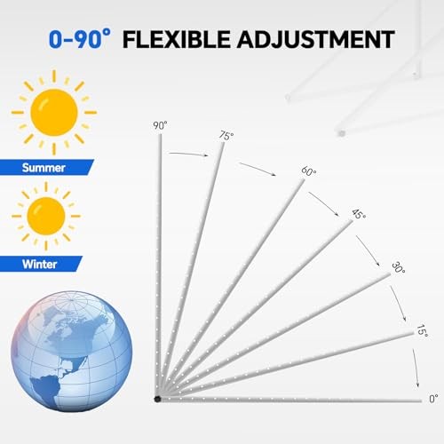 Inch Solar Panel Mounting Brackets Kit 0-90 Adjustable 45 2 Sets Upgrade Silver