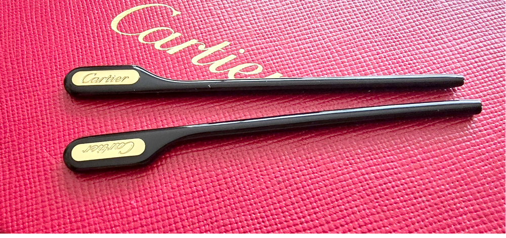 NEW! Authentic Cartier Black/Gold Temple Ends