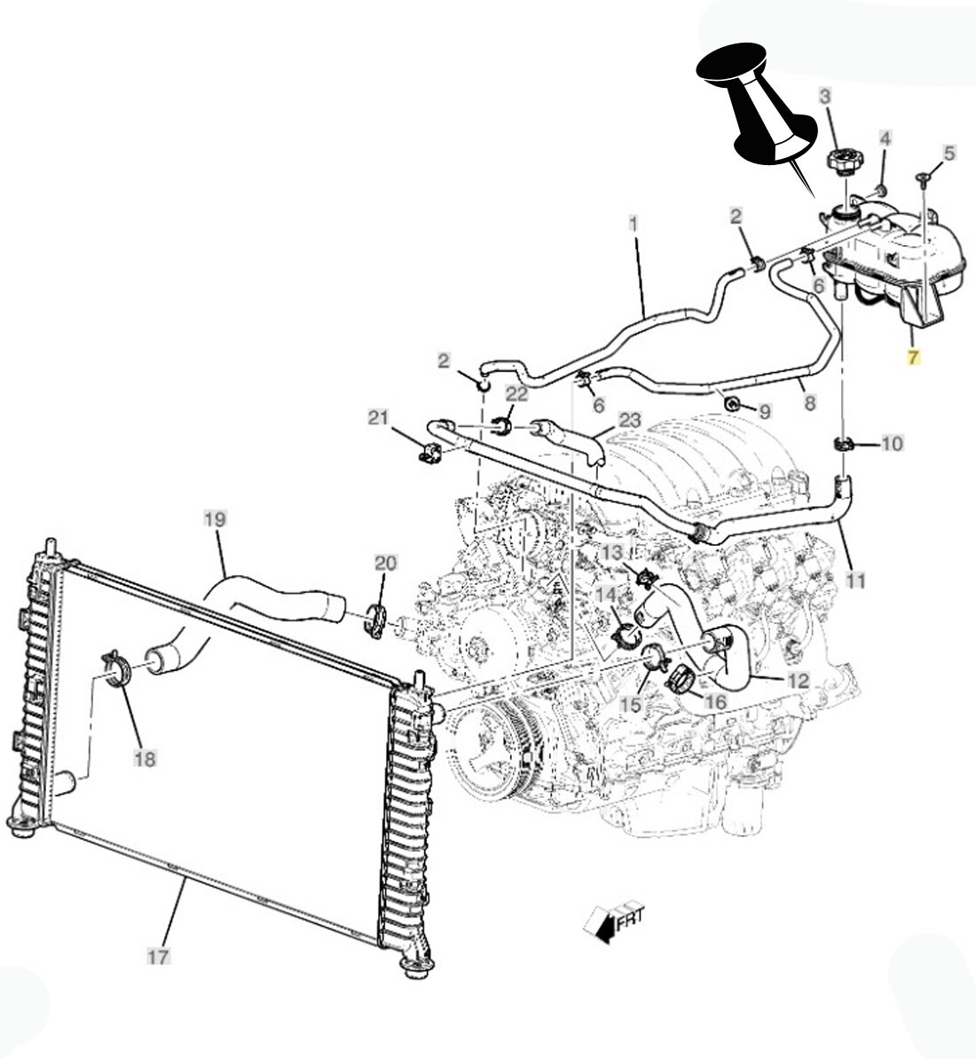 84632822 GM Radiator Surge Tank with Cap For 2019-2023 Cadillac Chevrolet GMC