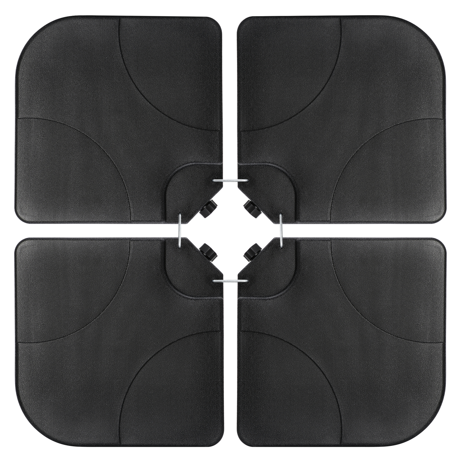 Umbrella Base Stand 4-Piece Patio Cantilever Offset Weighted Yard Plate Square