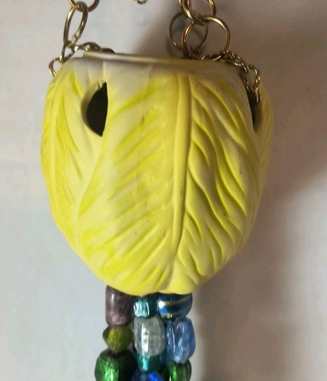 Whimsical Handcrafted Glass Beaded Ceramic Wind Chimes