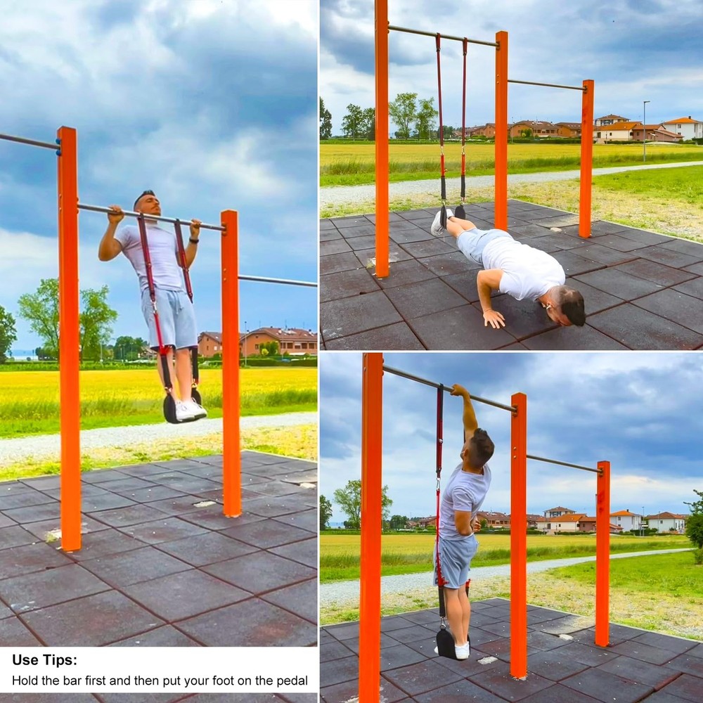 Pull Up Assistance Band with Fabric Feet/Knee Rest, Pull up Assist Bands Pull...