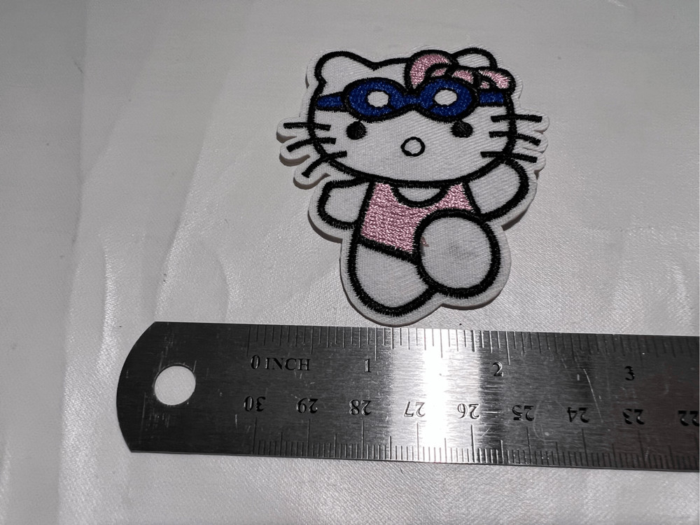 Hello Kitty in a Bathing Suit Iron on Patch