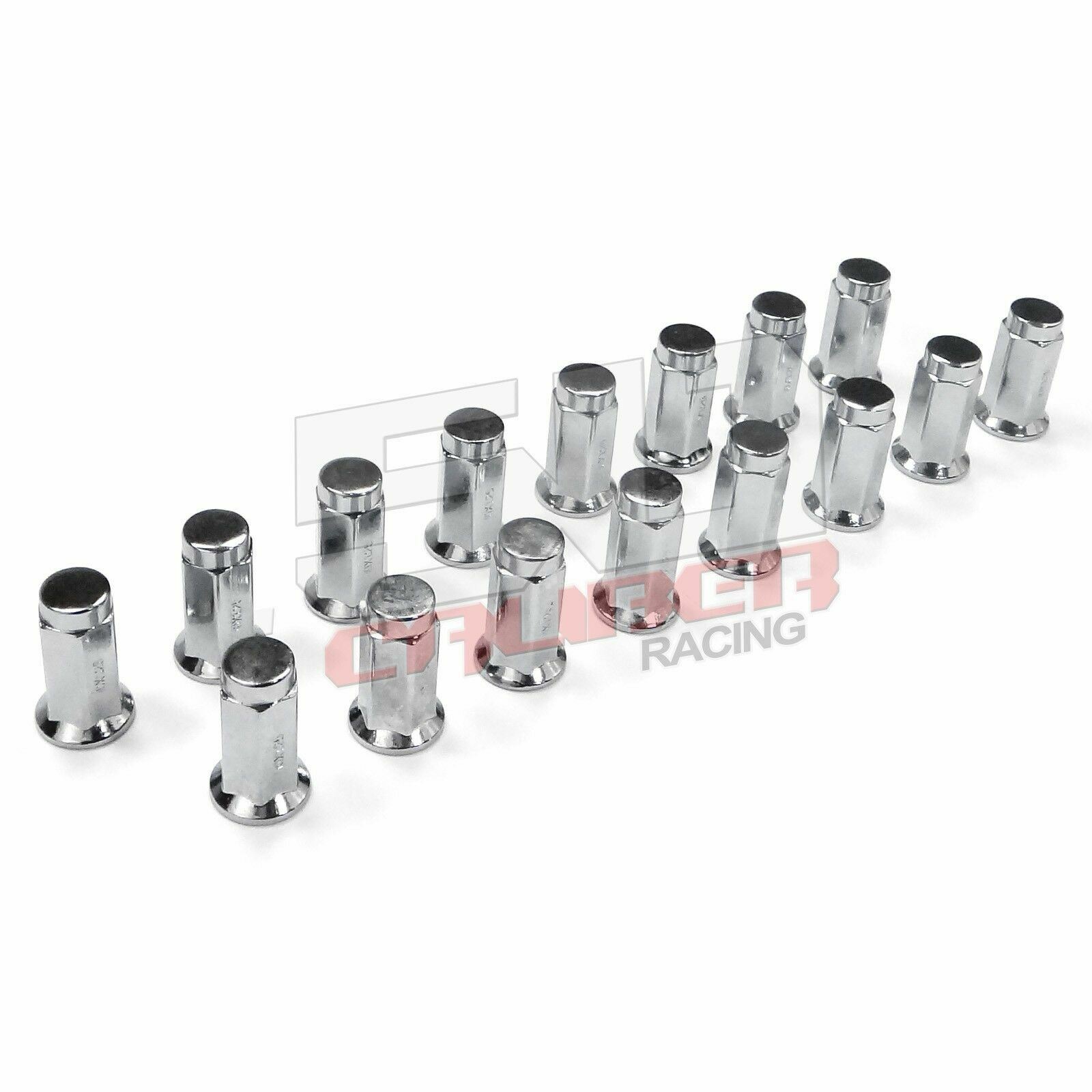 16 Pack - Flat Lug Nuts 12x1.5 17mm Hex Chrome RZR XP1000 S 900 1000 Maverick X3