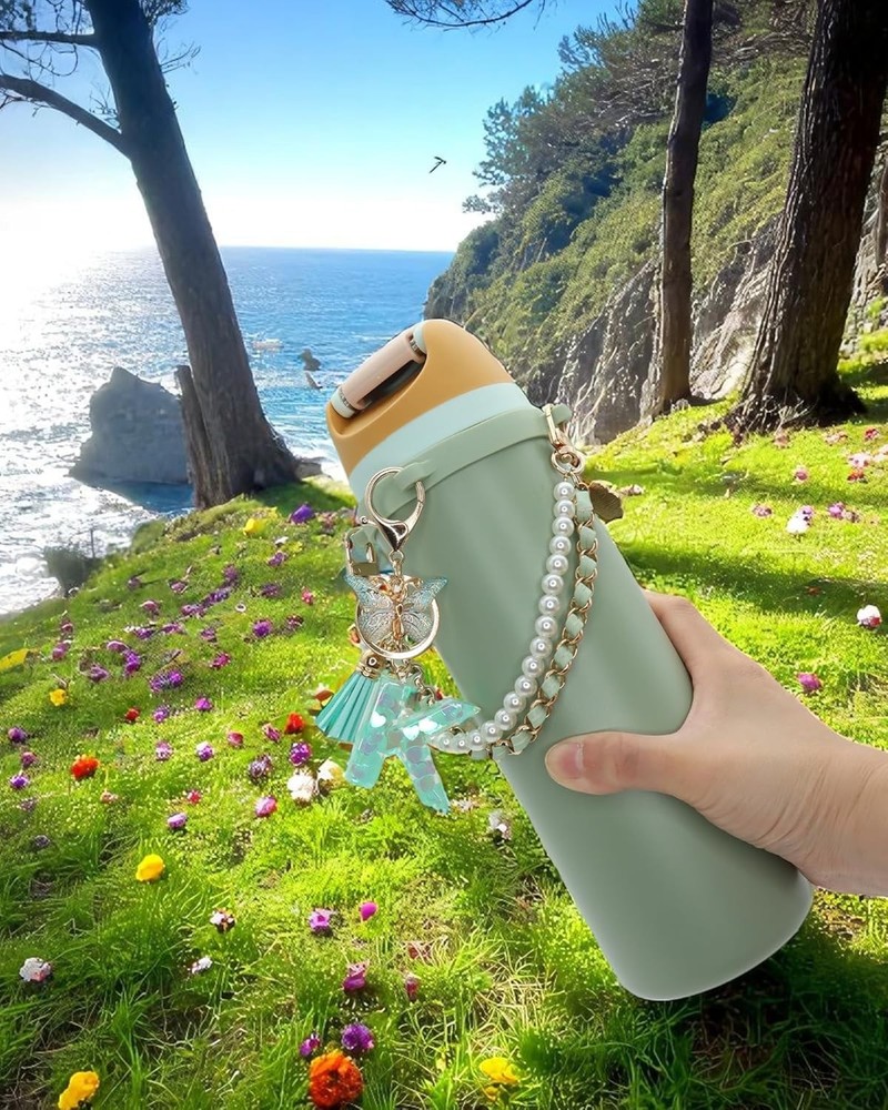 Personalized Initial Keychain & Durable Strap for Owala Water Bottles - 3PC Set