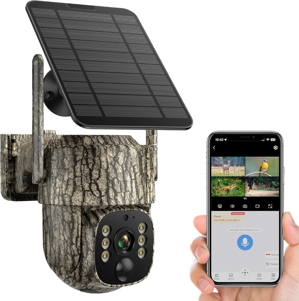4G Cellular Solar Powered Security Camera Wireless Outdoor Camera with SIM Card