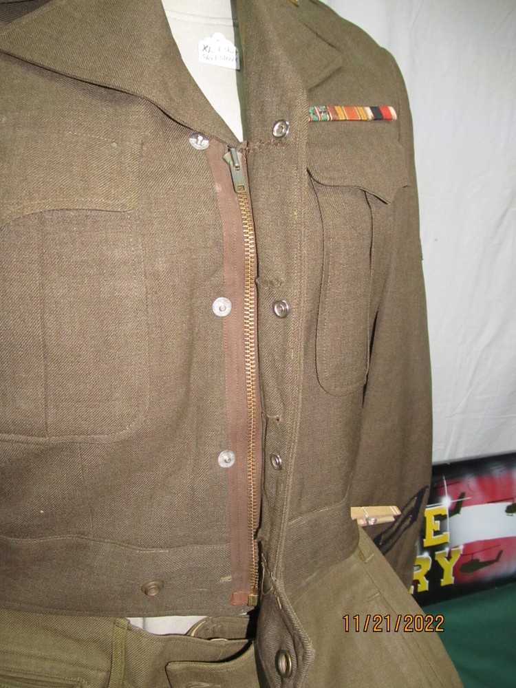 WWII 3Rd Army & Army Service Forces Ike Jacket, Pants, Hat & Tie