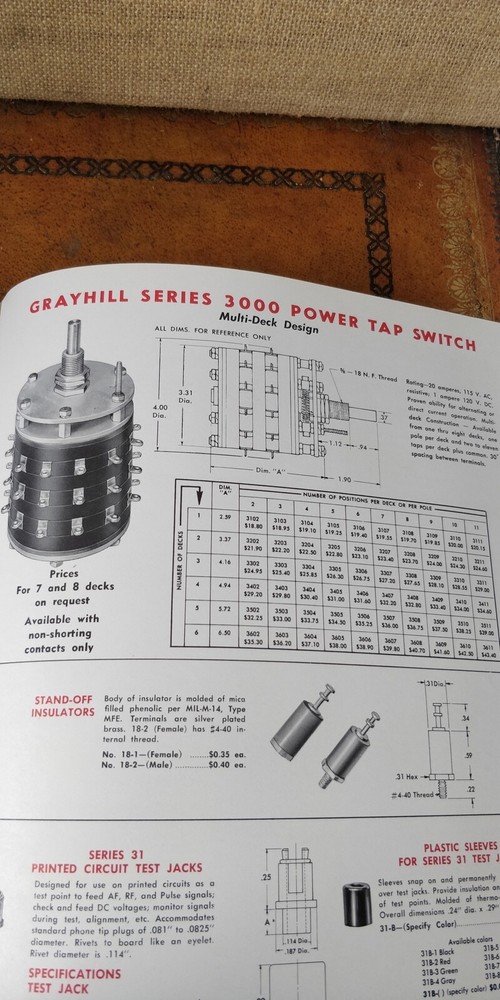 1950's Grayhill ~ Catalog M-202 ~ Miniature Electronic Components