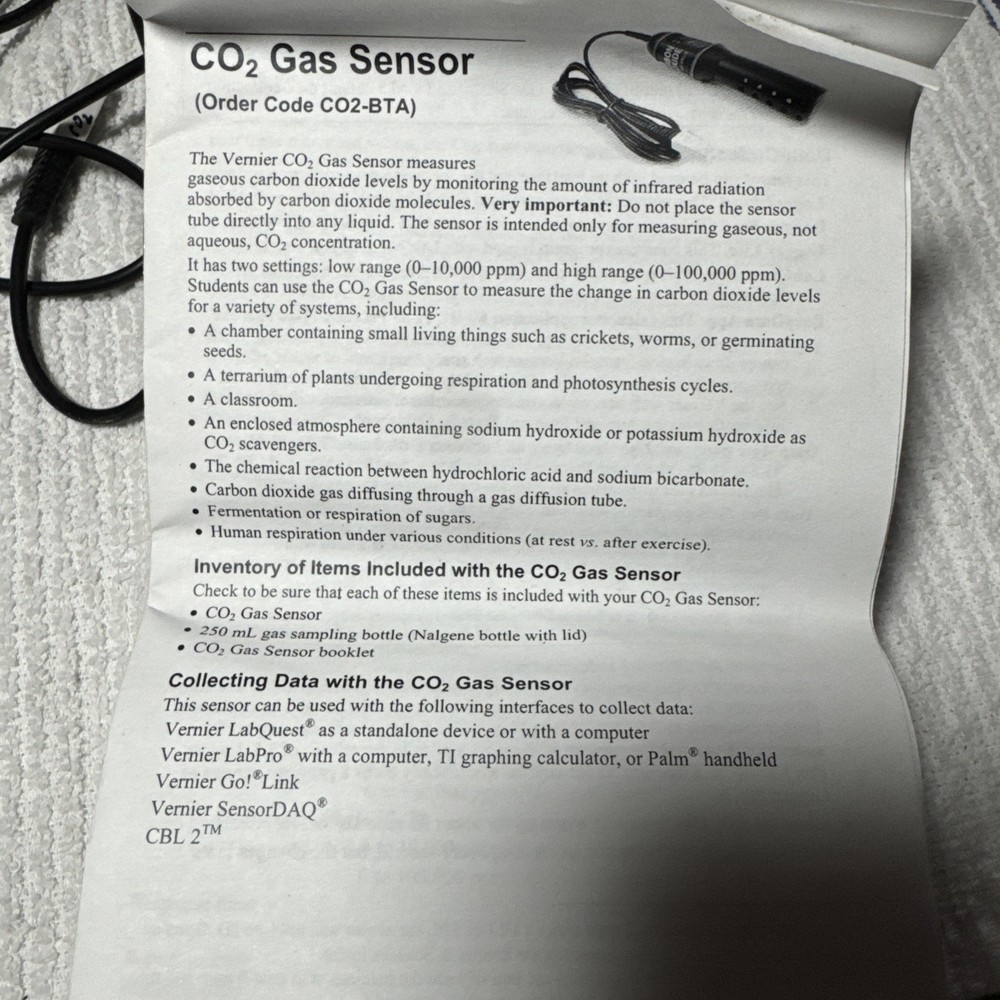 3x Vernier Carbon Dioxide Gas Sensor CO2 Tested Works