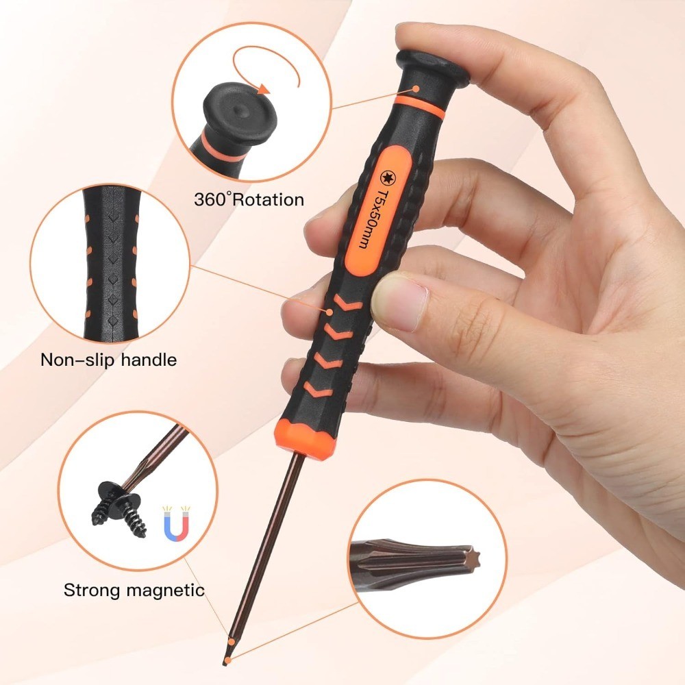 Precision T5 Torx Security Screwdriver & Spudger Tool Kit for Electronics Repair