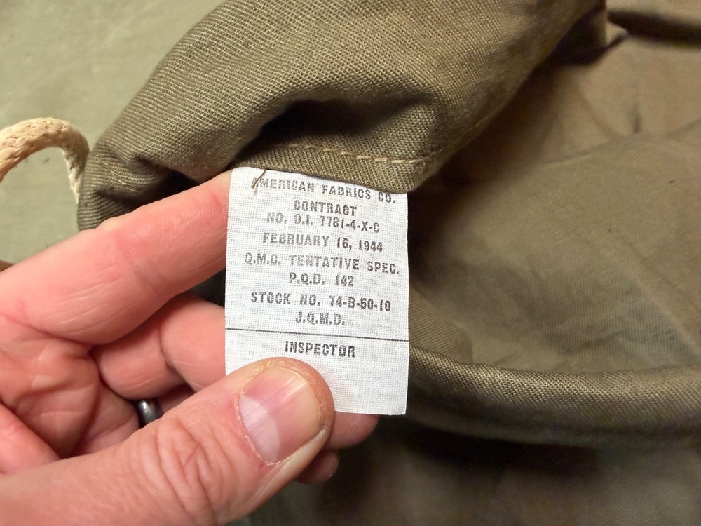 ORIGINAL WWII US ARMY INFANTRY BARRACKS LAUNDRY CARRY BAG-1944