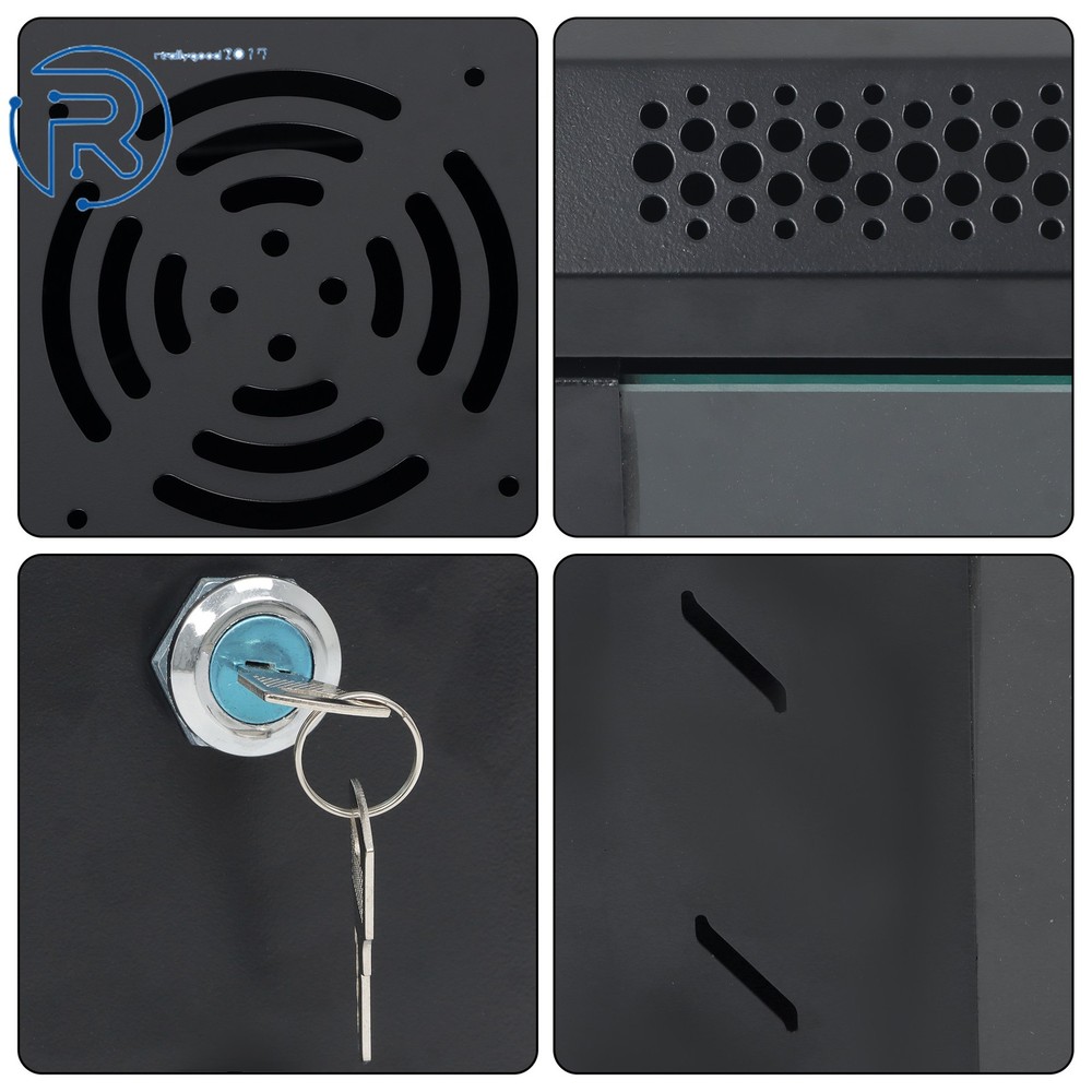 1PC 9U Server Rack Enclosure Maximum depth 15.5" wall mount network With Locks