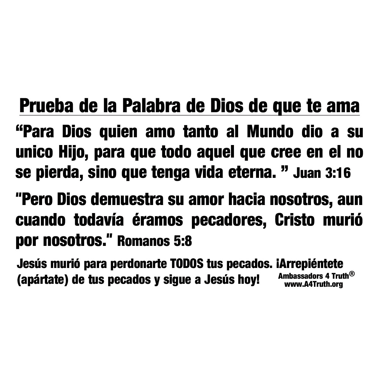 Jesus Loves You Spanish | Gospel Tracts | Business Card Size | Pack of 50