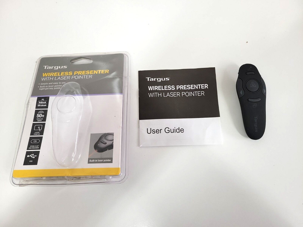Targus Wireless Presenter With Laser Pointer w/ Mini USB Receiver 50' Foot Range