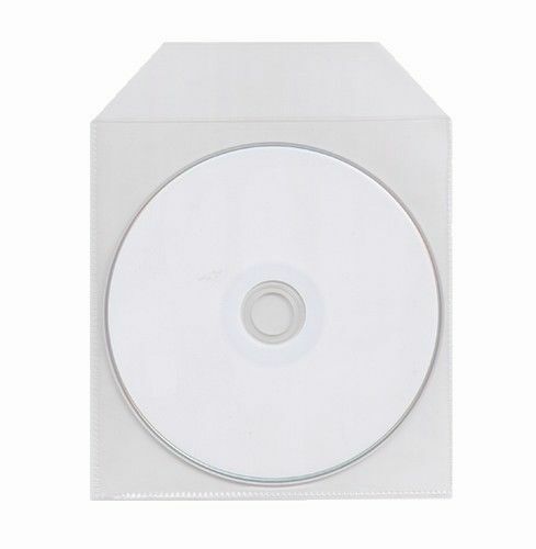 100 THIN CD DVD CPP Clear Plastic Sleeve Bag with Flap 65 Microns