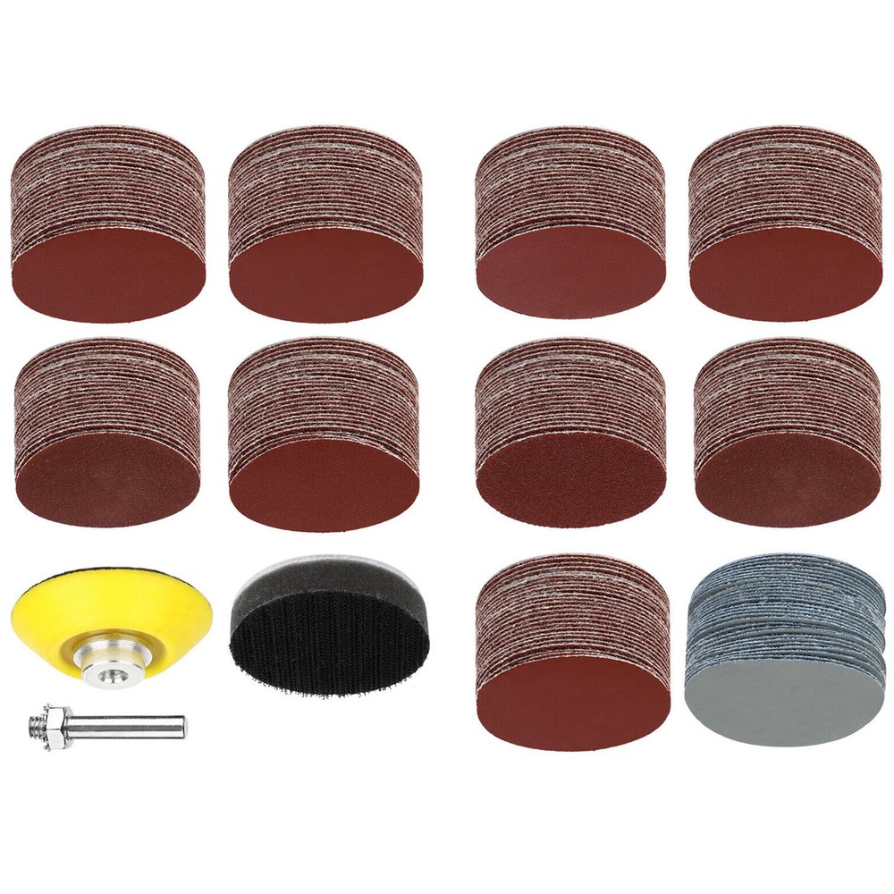 303Pcs 2" Sanding Disc Hook Loop Sander Paper Backer Pad + Drill Adapter Set