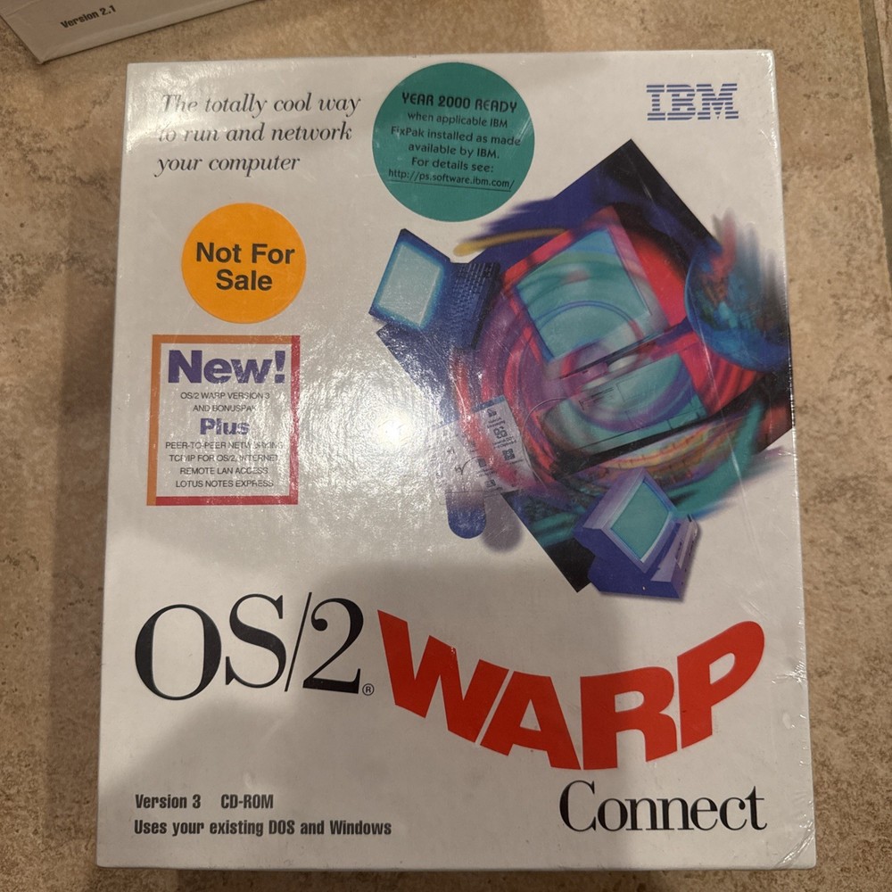 NEW SEALED IBM OS/2 Warp Connect Version 3 3.5" Disk Vintage Computer Software