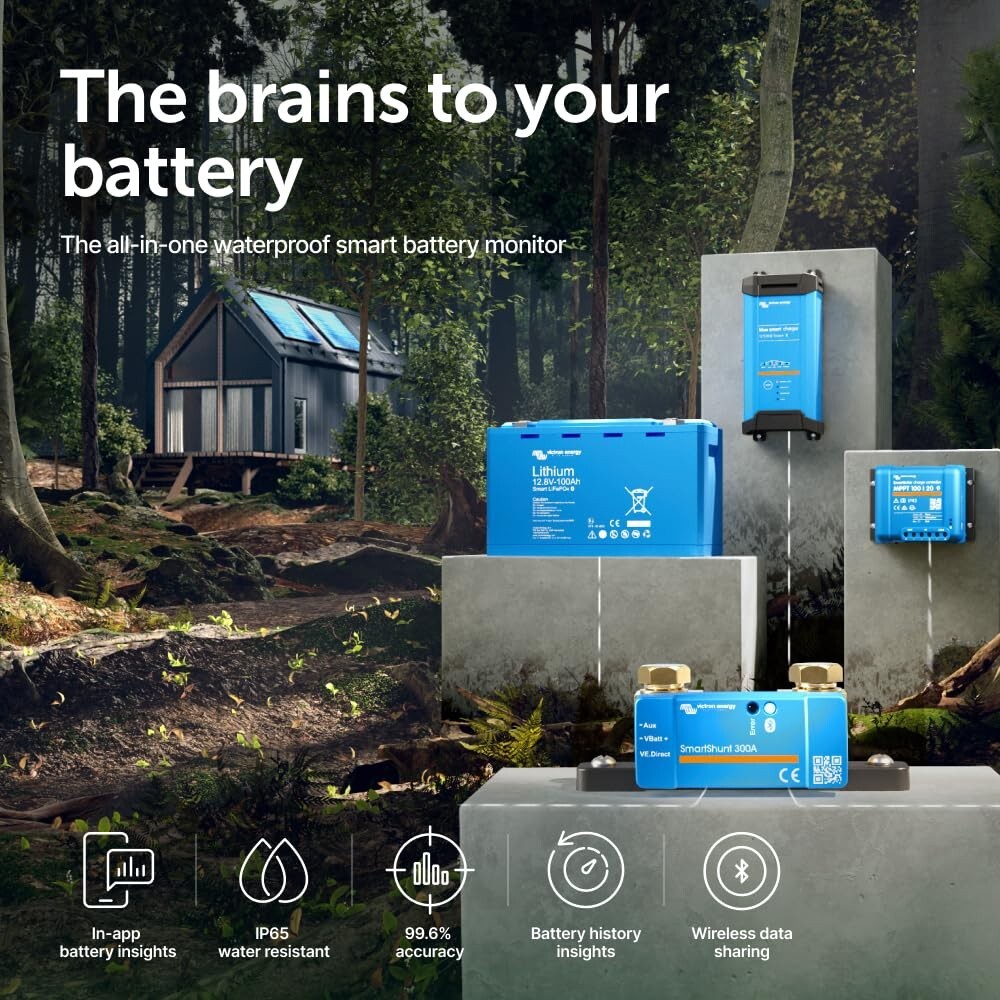 New Victron SmartShunt 300A/50mV IP65 – Bluetooth Battery Monitor