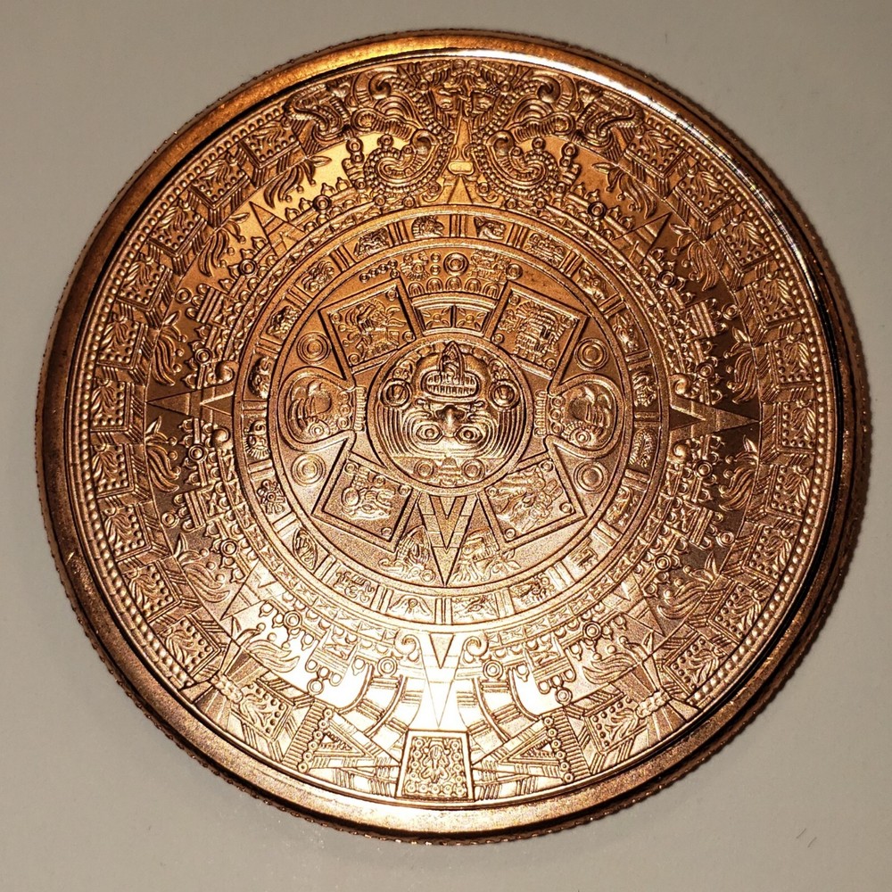 2 oz Aztec Calendar Copper Round Golden State Mint
