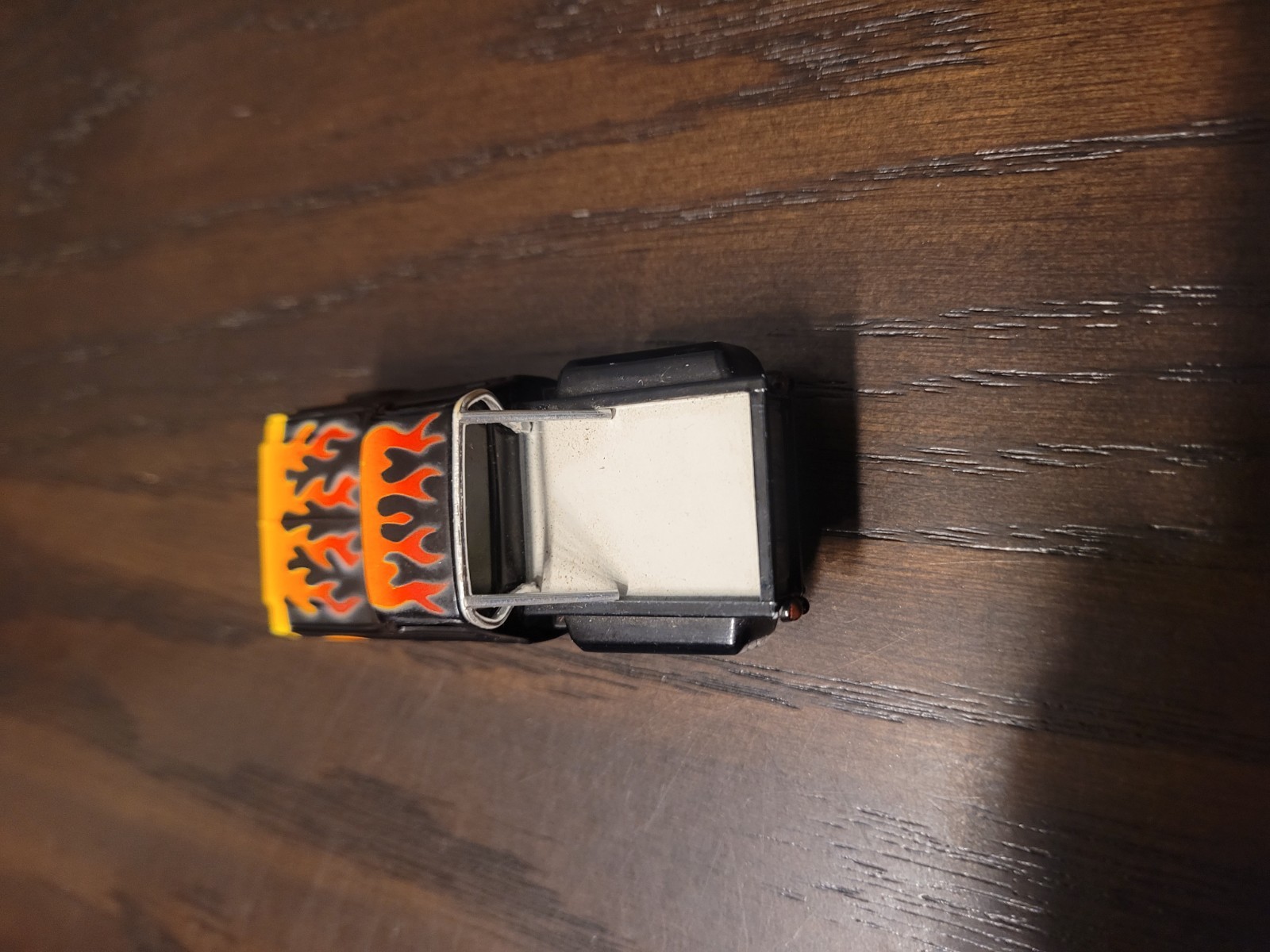 Tyco Chevy Pick Up Truck HP2 Chassis Black W/ Flames Chrome Roll Bar And Wheels