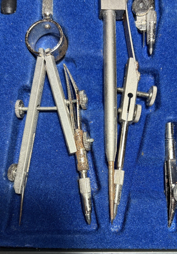 Vintage Kronos 311 Compass Set Technical Drawing Kit Engineering Draftsman Tools