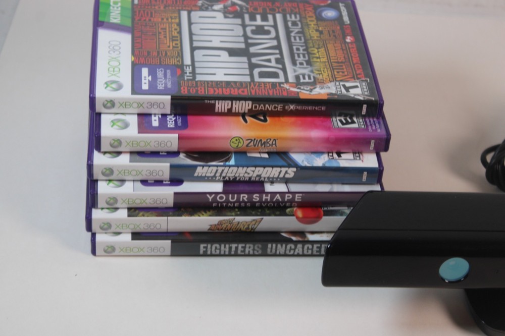 Microsoft Xbox 360 Kinect Sensor Bar w/ 6 Games, authentic, tested