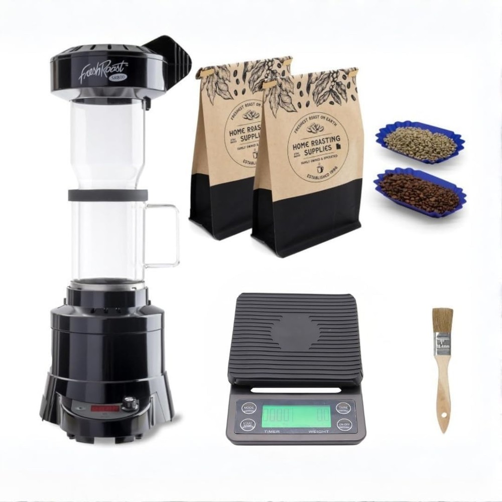 Fresh Roast SR800 Coffee Roaster Bundle w/ EXT Tube, Beans & Scale