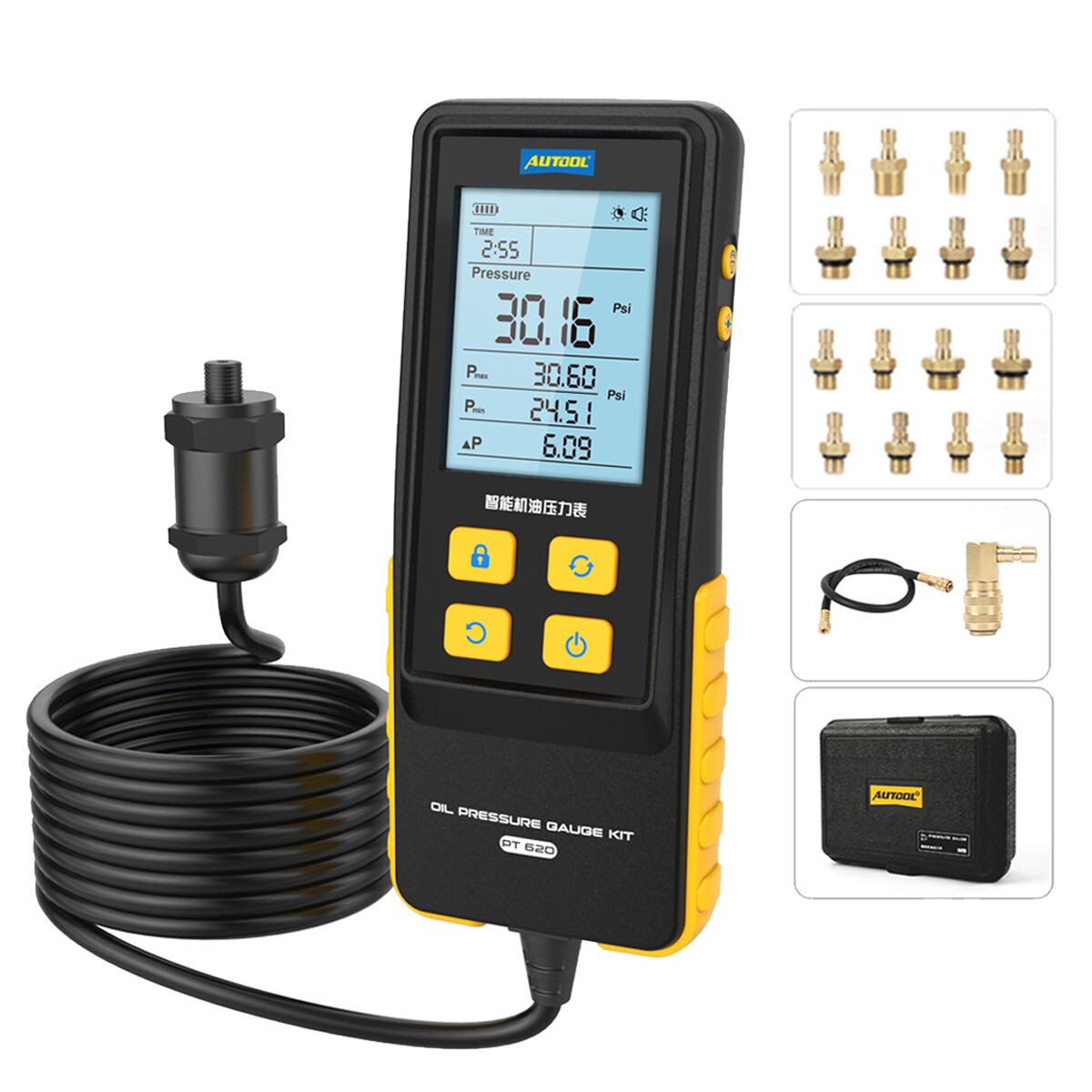 Oil Pressure Tester Kit Tool 0-426 PSI Engine Oil Pressure Tester Digital Gauge