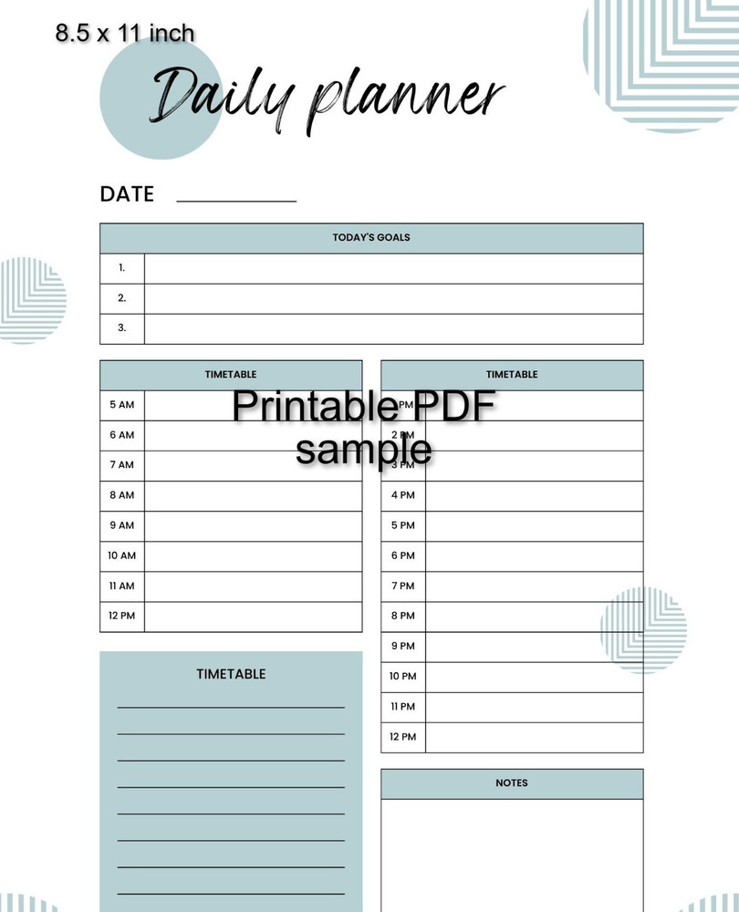 Daily Planner - Printable PDF