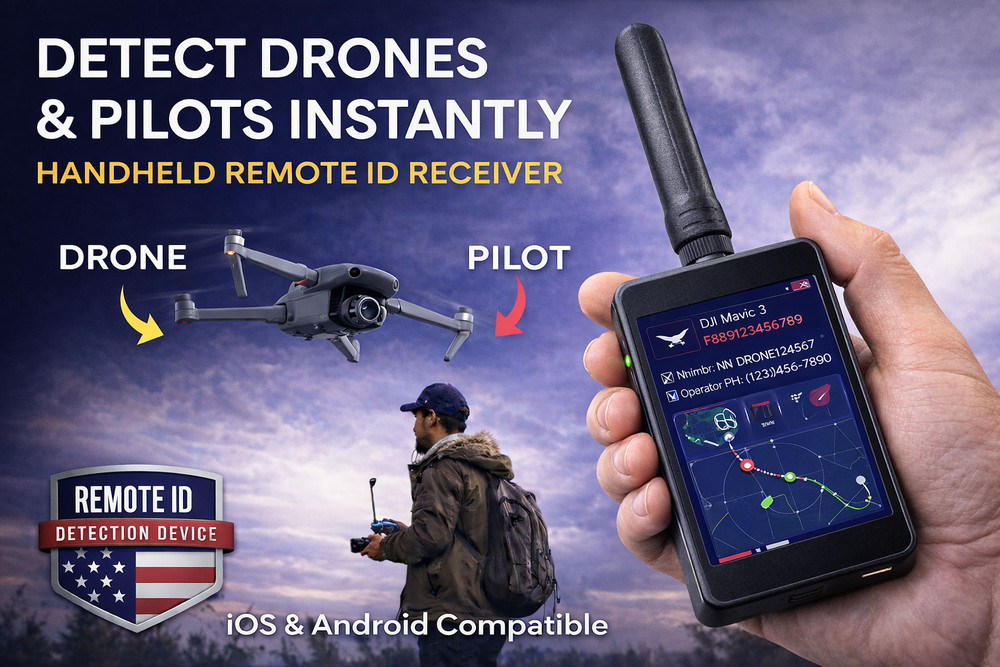 Portable Drone Detection Device – Remote ID UAV & Pilot Tracking System