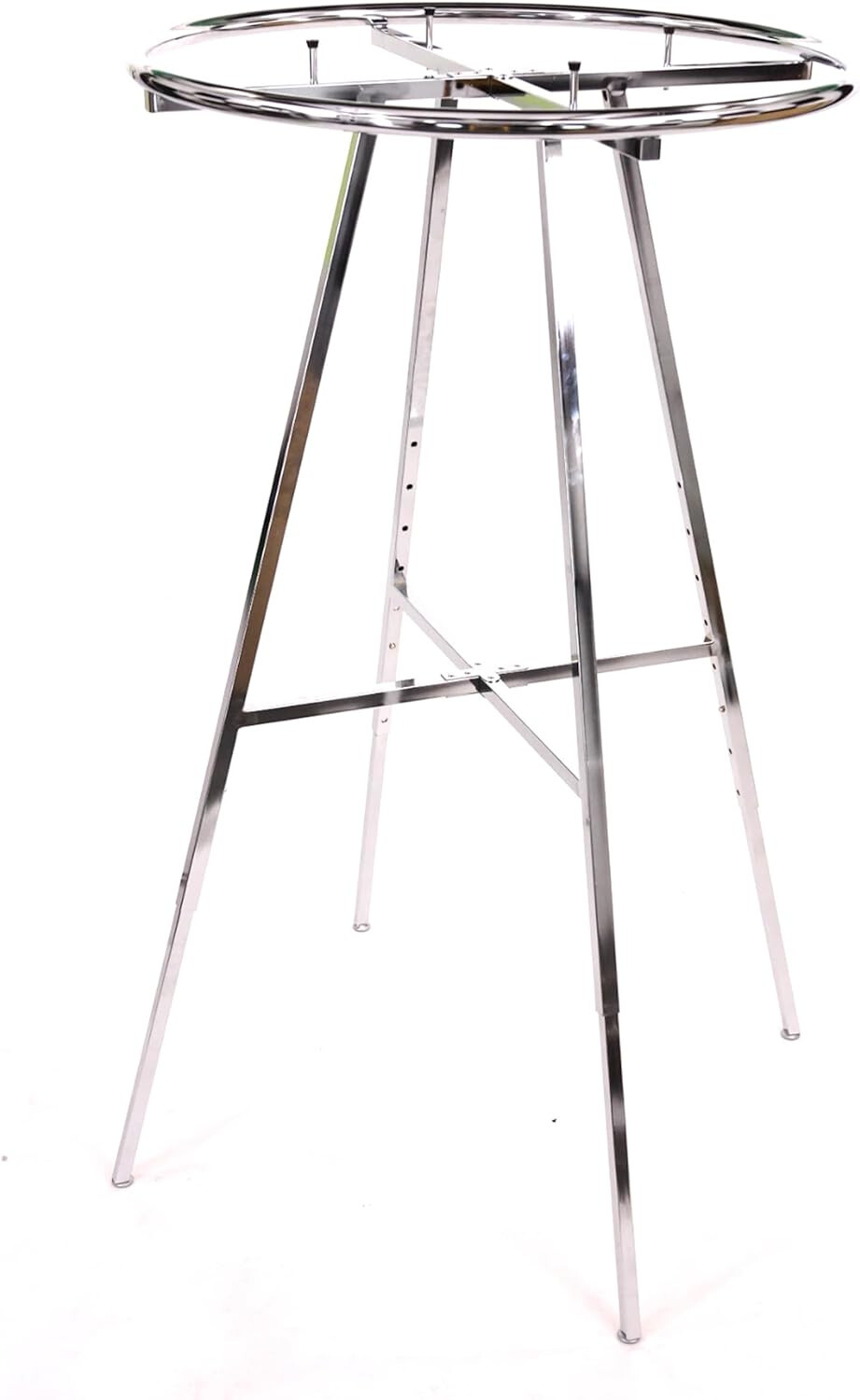 Chrome 36" Round Clothing Rack Height 48 - 72" H Leveler Glides Garment