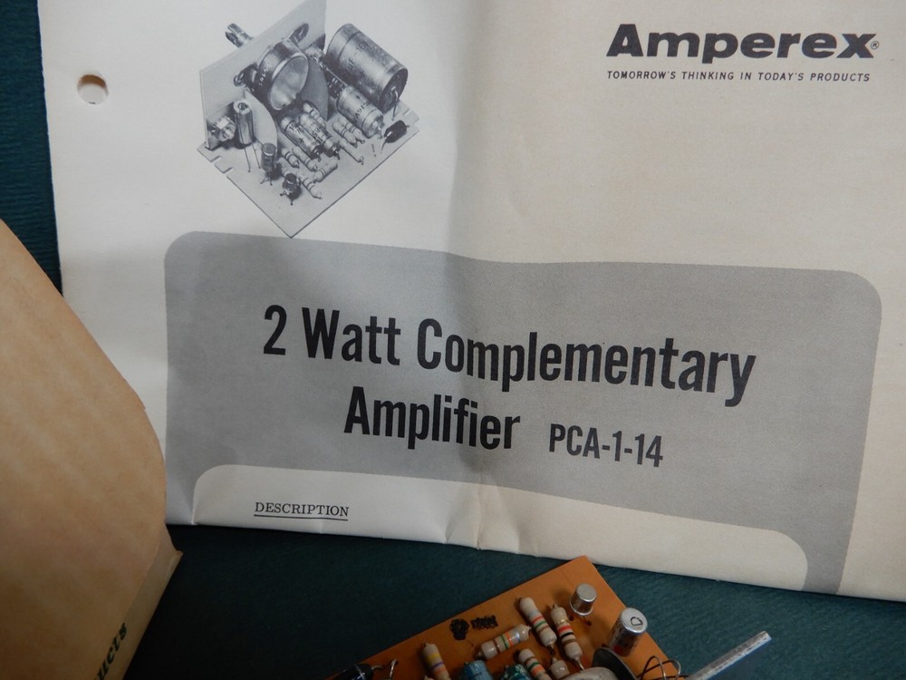 Amperex Vintage 2 Watt Complementary Amplifier Board PCA-1-14 NOS Germanium