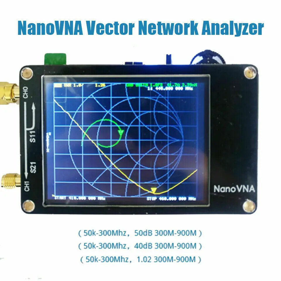New 2.8 inch LCD Display NanoVNA VNA UV Vector Network Antenna Analyzer+Battery