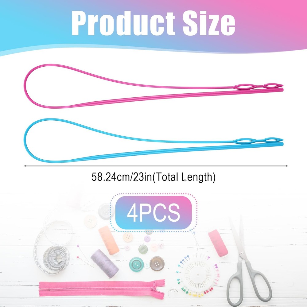 4 Pcs Plastic Flexible Drawstring Threader 23In Easy Threader Drawstring Replace