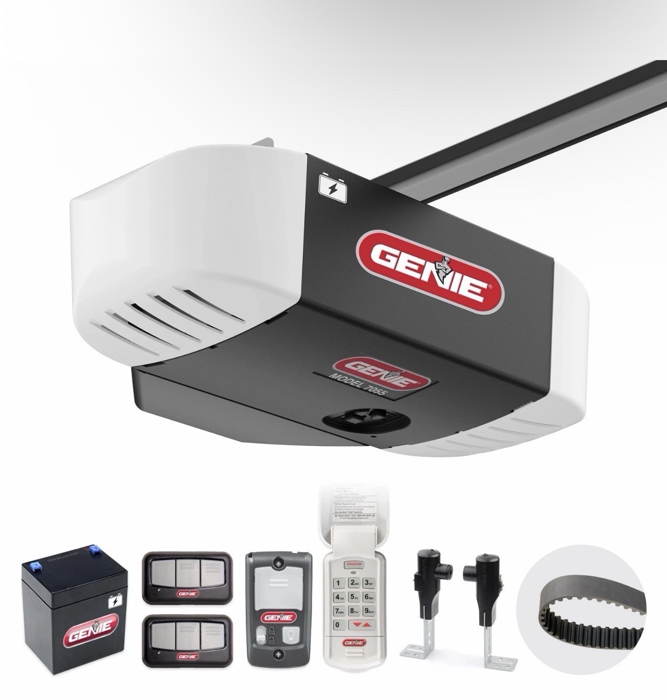 Genie Garage Door Opener and Battery Back-Up, 1 1/4 HPc Belt drive, 38959Y, NEW