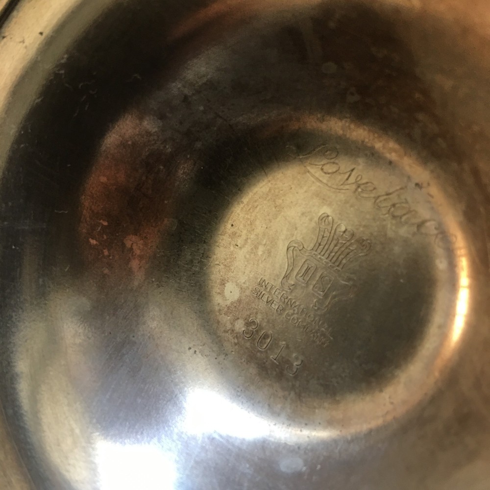 VTG Lovelace International Silver Co 3013 Silverplate Pierced Compote - As is