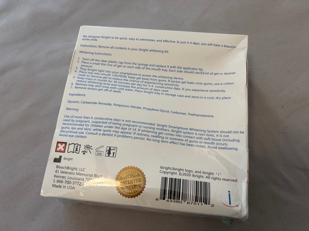 BleachBright iBright Smartphone Teeth Whitening System - iPhone, Android or USB!
