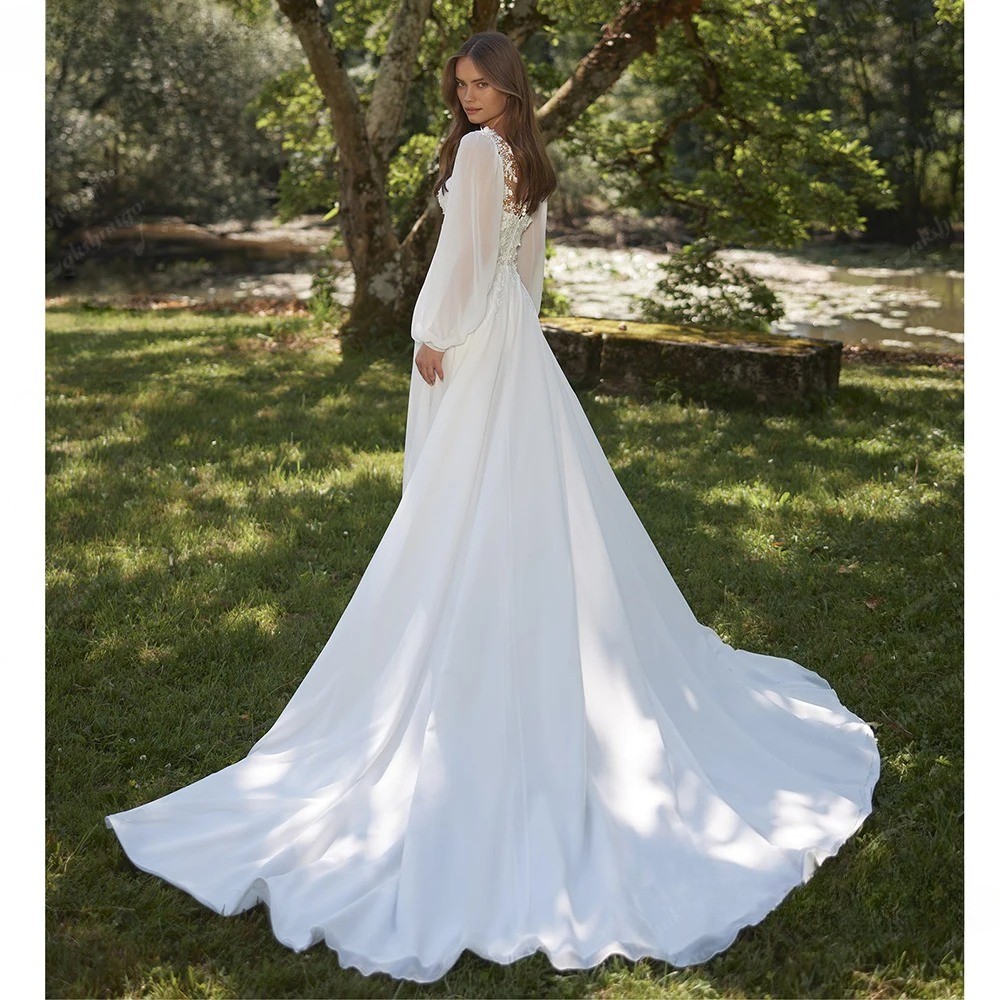 Lakshmigown Chiffon Beach Wedding Dress