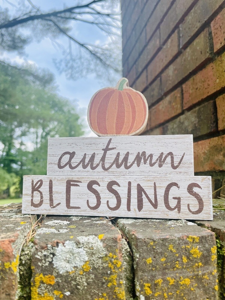 Autumn Blessings Pumpkin Stackers 3 Pc Set