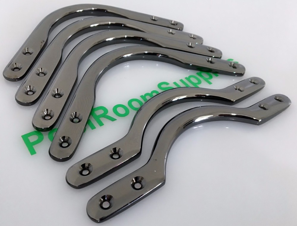 QUALITY SOLID Pool Snooker Billiard Table Pocket Brackets Iron BLACK CHROME