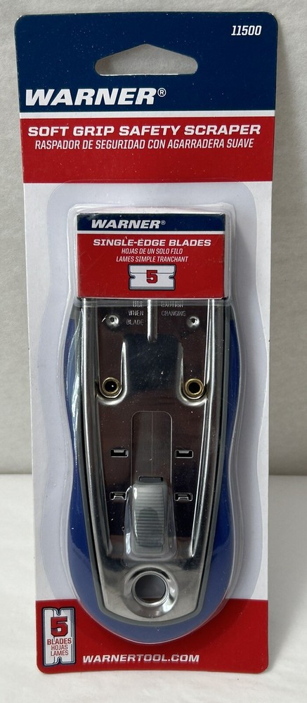 New Warner Soft Grip Safety Scraper Includes 5 Blades #11500