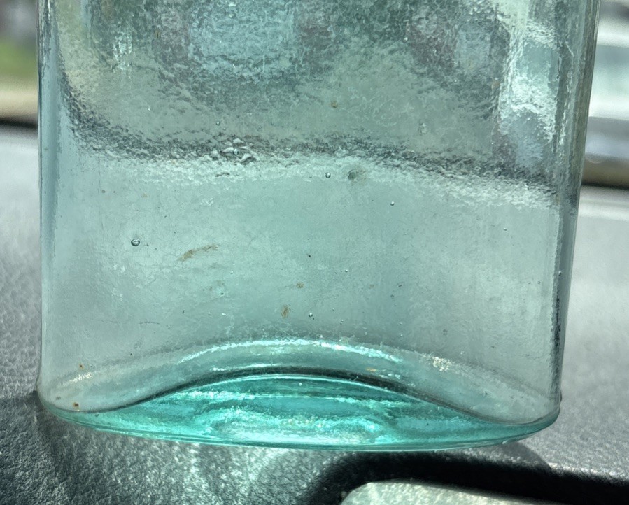 9” Nice Antique Aqua Blue Flask Bottle