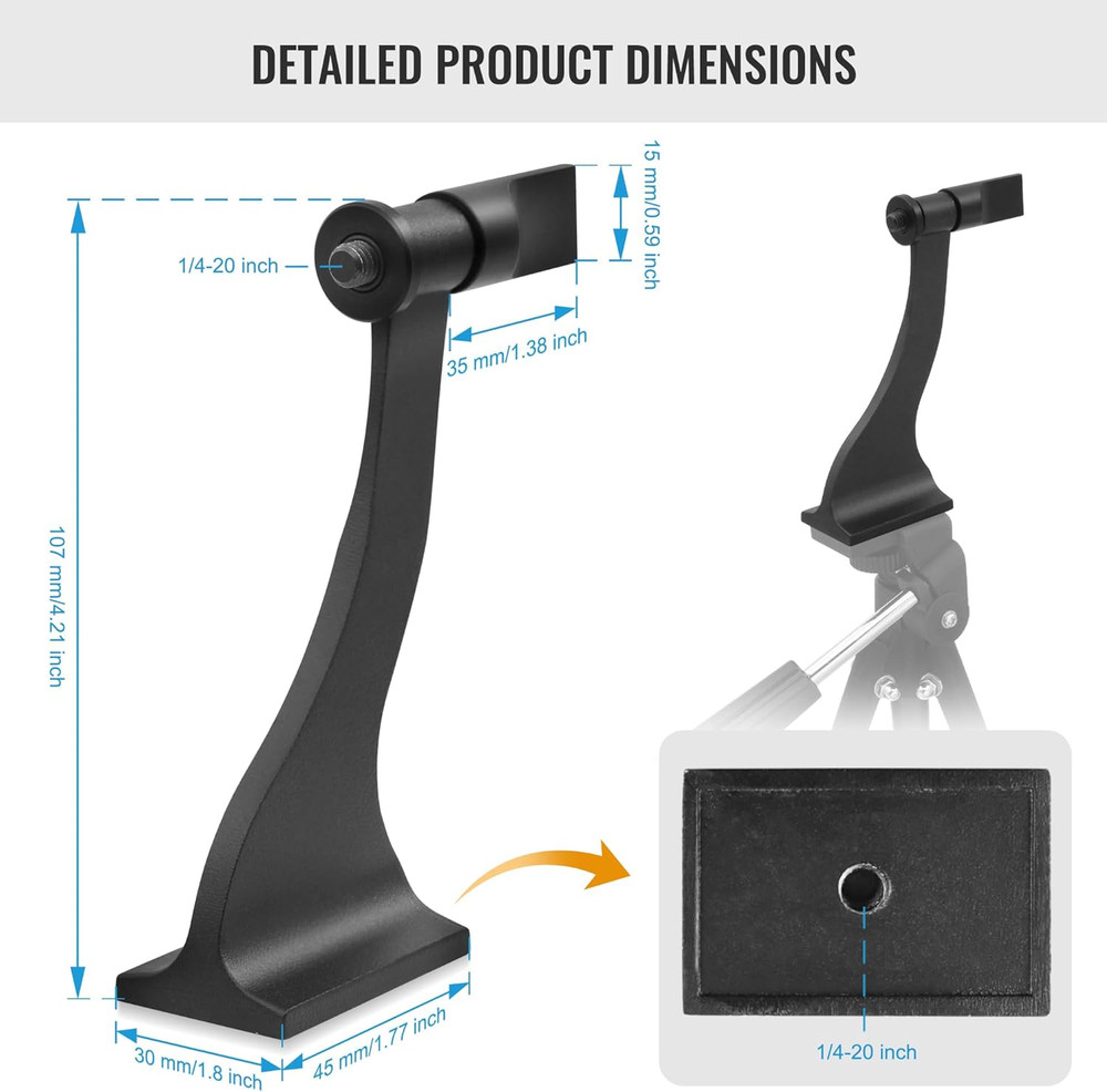 Alstar Binocular Tripod Adapter with Quick Release 1/4 Inch Threading Detachable