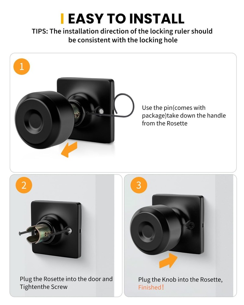 2 Pack Dummy Door Knobs, Matte Black Square Knob Faceplate Inactive Half, No-...